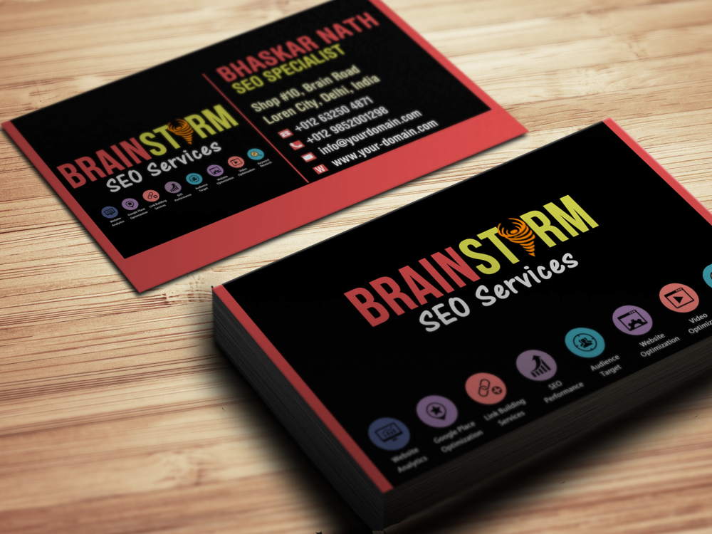 SEO Company Business Card Design With PSD File